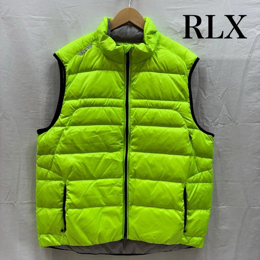 ラルフローレン RALPHLAUREN ジャケット、上着 ダウンベスト RLX ナイロン ジップアップ ダウンベスト XXL ロゴ、文字 黄緑 / イエローグリーン / メンズ USED 古着 中古 50157894