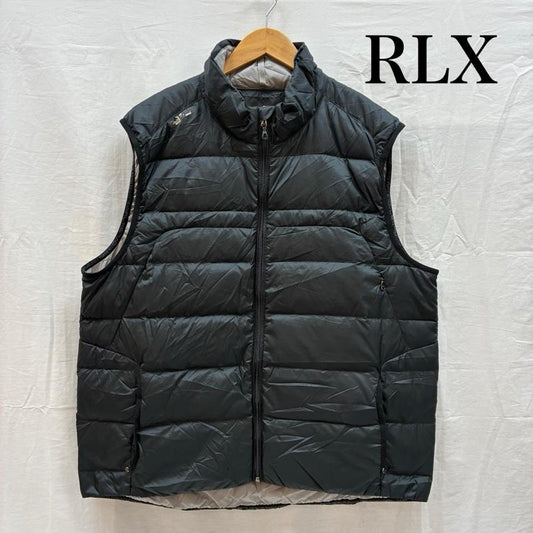 ラルフローレン RALPHLAUREN ジャケット、上着 ダウンベスト RLX ナイロン ジップアップ ダウンベスト XXL ロゴ、文字 黒 / ブラック / black メンズ USED 古着 中古 50157895