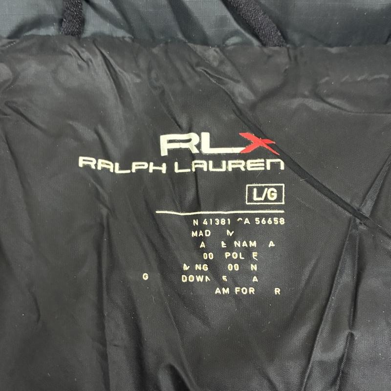 ラルフローレン RALPHLAUREN ジャケット、上着 ダウンベスト RLX ナイロン ジップアップ ダウンベスト ラバー ロゴ ワッペン L ロゴ、文字 黒 / ブラック / black メンズ USED 古着 中古 50157896
