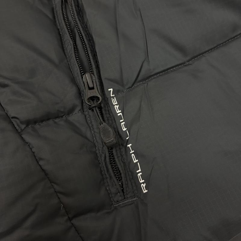 ラルフローレン RALPHLAUREN ジャケット、上着 ダウンベスト RLX ナイロン ジップアップ ダウンベスト ラバー ロゴ ワッペン L ロゴ、文字 黒 / ブラック / black メンズ USED 古着 中古 50157896
