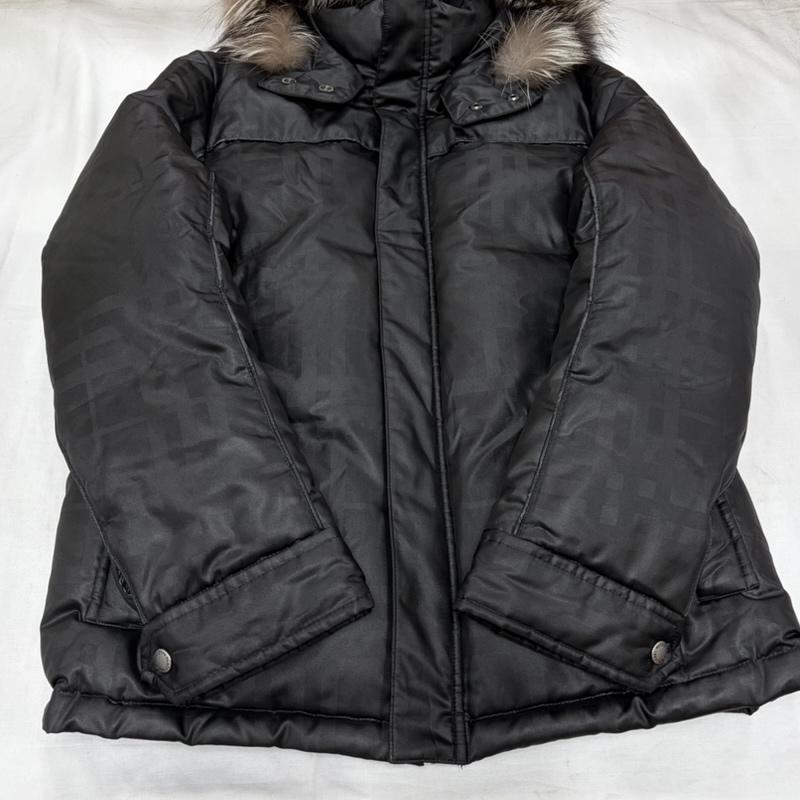バーバリー BURBERRY ジャケット、上着 ダウンジャケット BLACK LABEL ダウン ジャケット ファー ノバチェック フード 取り外し可能 M 無地 黒 / ブラック / black メンズ USED 古着 中古 50157899