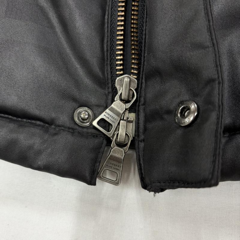 バーバリー BURBERRY ジャケット、上着 ダウンジャケット BLACK LABEL ダウン ジャケット ファー ノバチェック フード 取り外し可能 M 無地 黒 / ブラック / black メンズ USED 古着 中古 50157899