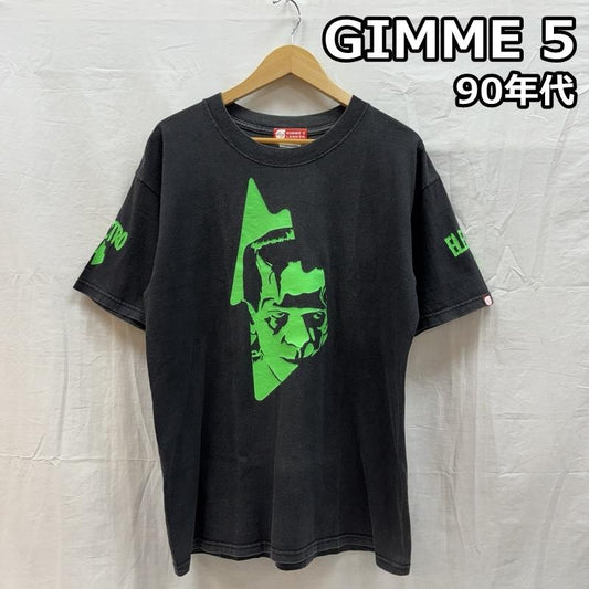 ギミーファイブ GIMME FIVE Tシャツ 半袖 GIMME 5 LONDON 90s GILDAN ボディー フランケンシュタイン プリント Tシャツ M ロゴ、文字 X プリント 黒 / ブラック / black メンズ USED 古着 中古 50157916