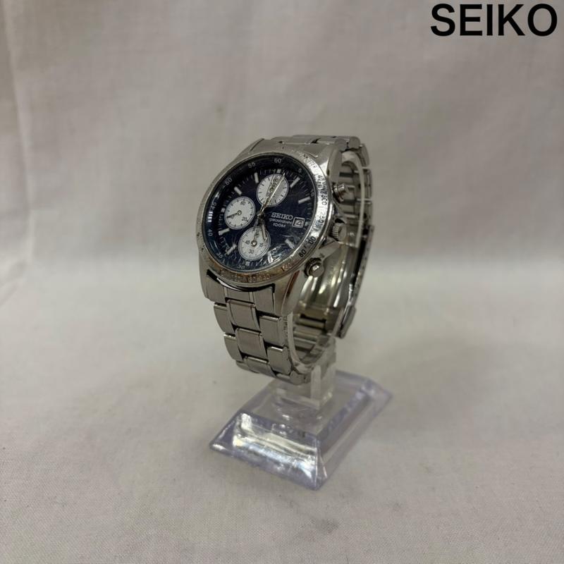 セイコー SEIKO 腕時計 アナログ（クォーツ式） 7T92-0DW0 デイト シルバー ステンレス 100M クロノグラフ - 無地 銀 / シルバー / silver color メンズ USED 古着 中古 50157918