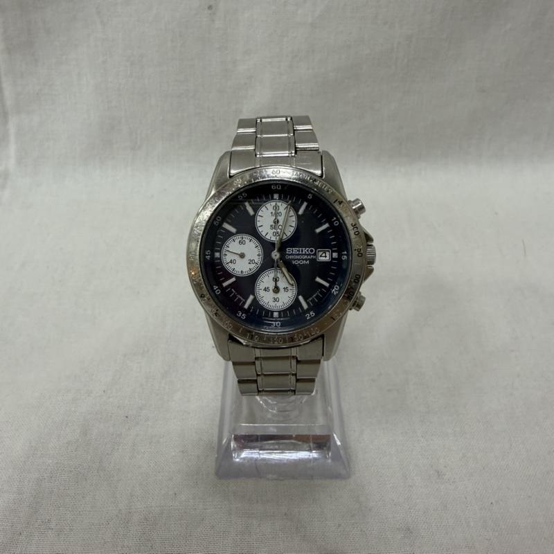 セイコー SEIKO 腕時計 アナログ（クォーツ式） 7T92-0DW0 デイト シルバー ステンレス 100M クロノグラフ - 無地 銀 / シルバー / silver color メンズ USED 古着 中古 50157918