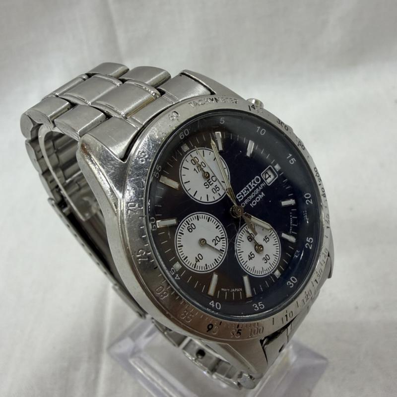 セイコー SEIKO 腕時計 アナログ（クォーツ式） 7T92-0DW0 デイト シルバー ステンレス 100M クロノグラフ - 無地 銀 / シルバー / silver color メンズ USED 古着 中古 50157918