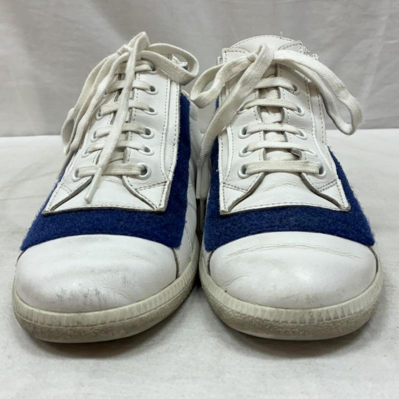 メゾン マルジェラ Maison Margiela スニーカー スニーカー ベルクロ レザー ローカット スニーカー 41 25.5cm 白 / ホワイト / white X 青 / ブルー / blue メンズ USED 古着 中古 50157946