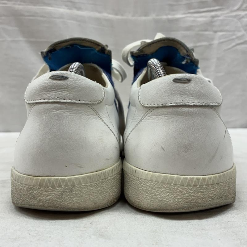 メゾン マルジェラ Maison Margiela スニーカー スニーカー ベルクロ レザー ローカット スニーカー 41 25.5cm 白 / ホワイト / white X 青 / ブルー / blue メンズ USED 古着 中古 50157946