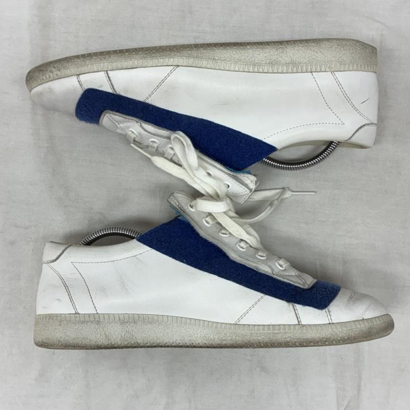 メゾン マルジェラ Maison Margiela スニーカー スニーカー ベルクロ レザー ローカット スニーカー 41 25.5cm 白 / ホワイト / white X 青 / ブルー / blue メンズ USED 古着 中古 50157946