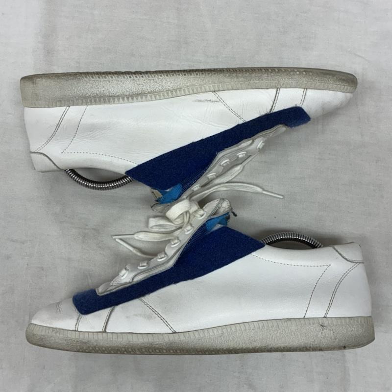 メゾン マルジェラ Maison Margiela スニーカー スニーカー ベルクロ レザー ローカット スニーカー 41 25.5cm 白 / ホワイト / white X 青 / ブルー / blue メンズ USED 古着 中古 50157946