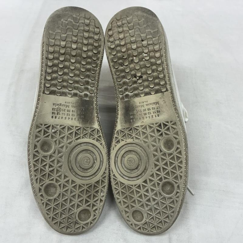 メゾン マルジェラ Maison Margiela スニーカー スニーカー ベルクロ レザー ローカット スニーカー 41 25.5cm 白 / ホワイト / white X 青 / ブルー / blue メンズ USED 古着 中古 50157946