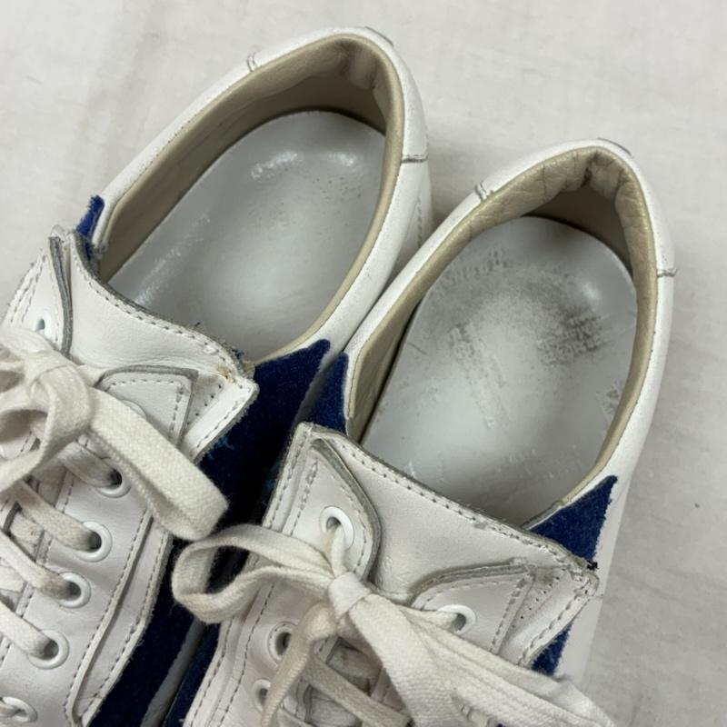 メゾン マルジェラ Maison Margiela スニーカー スニーカー ベルクロ レザー ローカット スニーカー 41 25.5cm 白 / ホワイト / white X 青 / ブルー / blue メンズ USED 古着 中古 50157946