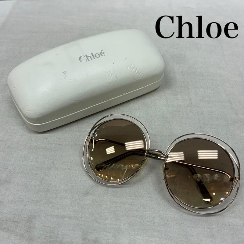 クロエ Chloe めがね・サングラス サングラス メタル フレーム 二重 リム ラウンド サングラス グラデーション サングラス CE114S 777 58-18 135 - 金 / ゴールド / gold color X 茶 / ブラウン / brown レディース USED 古着 中古 50157947