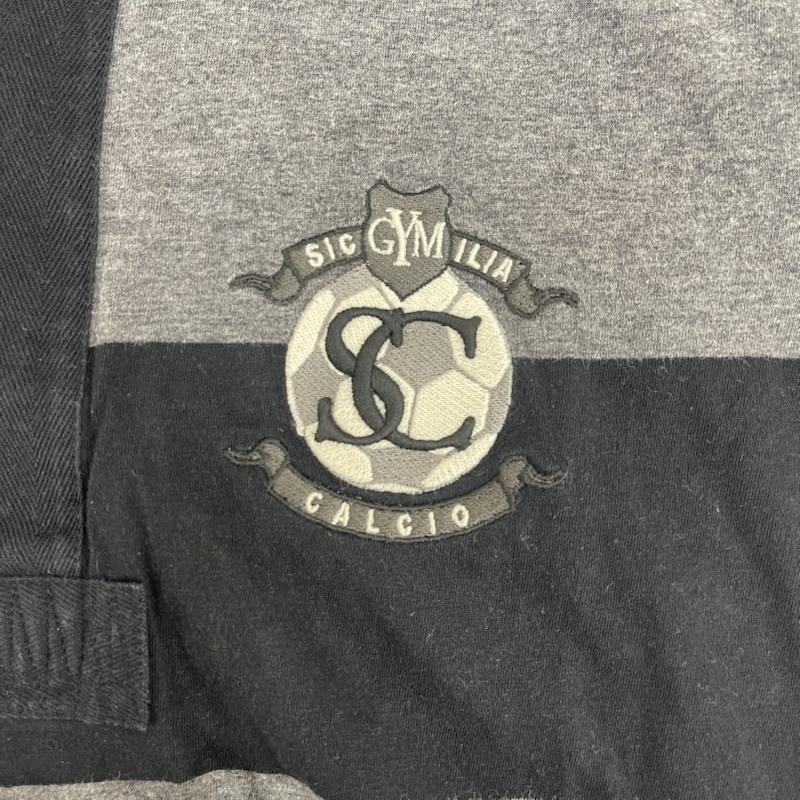 ドルチェアンドガッバーナ DOLCE&GABBANA ポロシャツ 長袖 ボーダー柄 刺繍 ワッペン 長袖 ラガー シャツ 44 黒 / ブラック / black メンズ USED 古着 中古 50157957