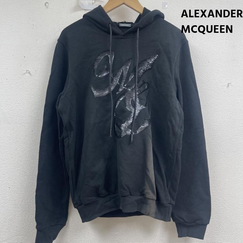 アレキサンダーマックイーン ALEXANDERMCQUEEN パーカー 長袖 McQ イタリア製 スパンコール コットン プルオーバー パーカー M 黒 / ブラック / black メンズ USED 古着 中古 50157959