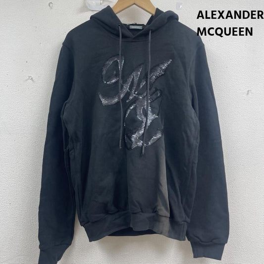 アレキサンダーマックイーン ALEXANDERMCQUEEN パーカー 長袖 McQ イタリア製 スパンコール コットン プルオーバー パーカー M 黒 / ブラック / black メンズ USED 古着 中古 50157959