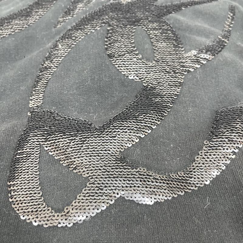 アレキサンダーマックイーン ALEXANDERMCQUEEN パーカー 長袖 McQ イタリア製 スパンコール コットン プルオーバー パーカー M 黒 / ブラック / black メンズ USED 古着 中古 50157959