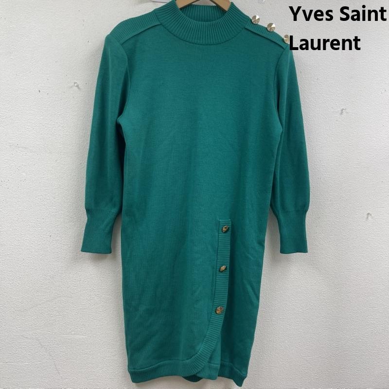 イヴサンローラン Yves Saint Laurent ニット、セーター 長袖 金ボタン ウール ロング カーディガン ニット コート M 緑 / グリーン / green レディース USED 古着 中古 50157963