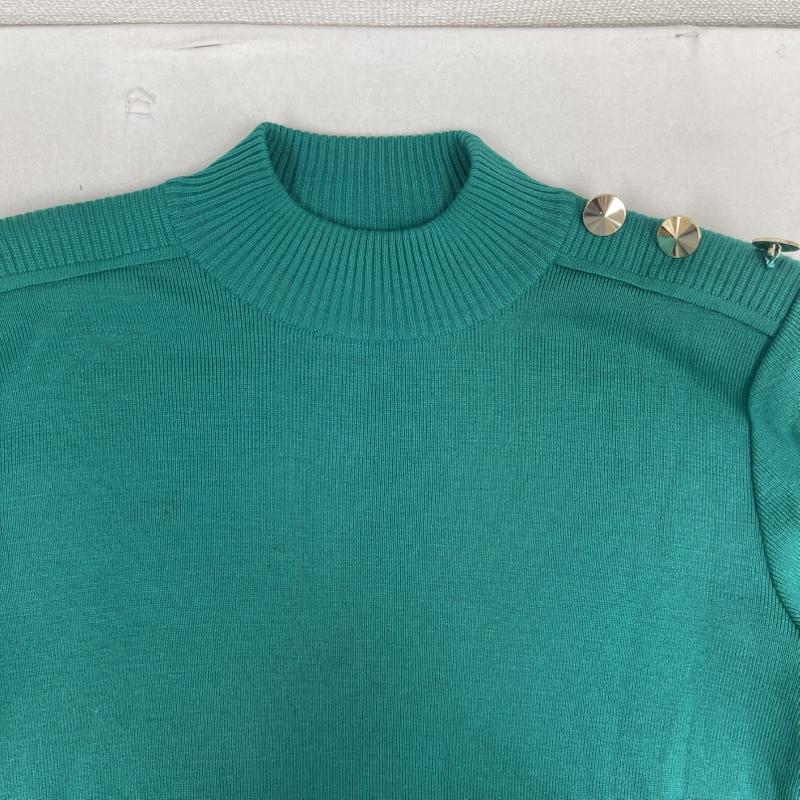 イヴサンローラン Yves Saint Laurent ニット、セーター 長袖 金ボタン ウール ロング カーディガン ニット コート M 緑 / グリーン / green レディース USED 古着 中古 50157963