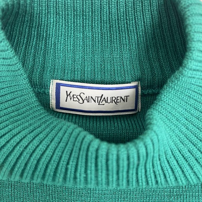イヴサンローラン Yves Saint Laurent ニット、セーター 長袖 金ボタン ウール ロング カーディガン ニット コート M 緑 / グリーン / green レディース USED 古着 中古 50157963