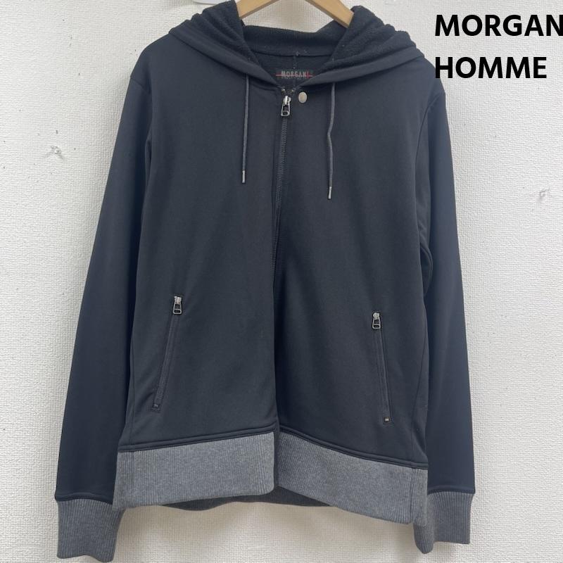 モルガンオム MORGAN HOMME パーカー 長袖 00s ダブルジップ ストレッチ リブ パーカー 黒 / ブラック / black メンズ USED 古着 中古 50157965