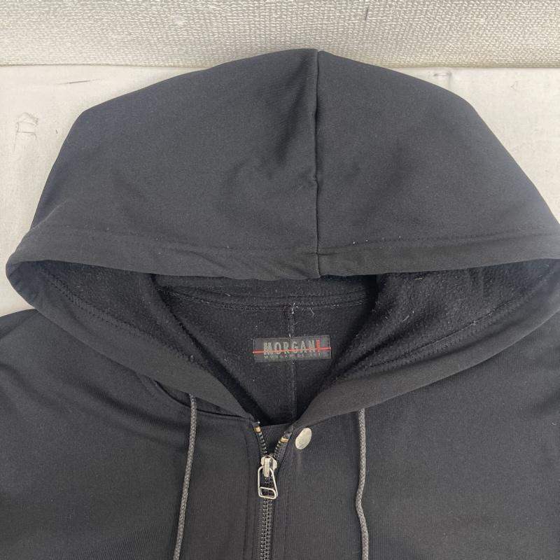 モルガンオム MORGAN HOMME パーカー 長袖 00s ダブルジップ ストレッチ リブ パーカー 黒 / ブラック / black メンズ USED 古着 中古 50157965
