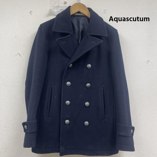 アクアスキュータム Aquascutum コート ピーコート ダブル ブレスト ウール ピーコート アウター M 紺 / ネイビー / navy メンズ USED 古着 中古 50157969