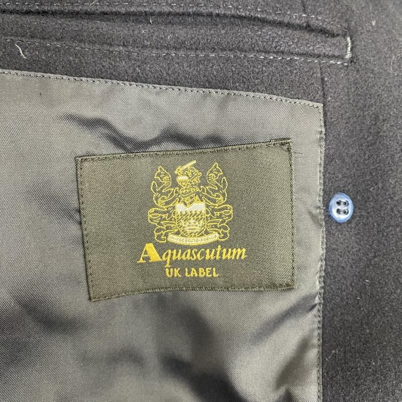 アクアスキュータム Aquascutum コート ピーコート ダブル ブレスト ウール ピーコート アウター M 紺 / ネイビー / navy メンズ USED 古着 中古 50157969