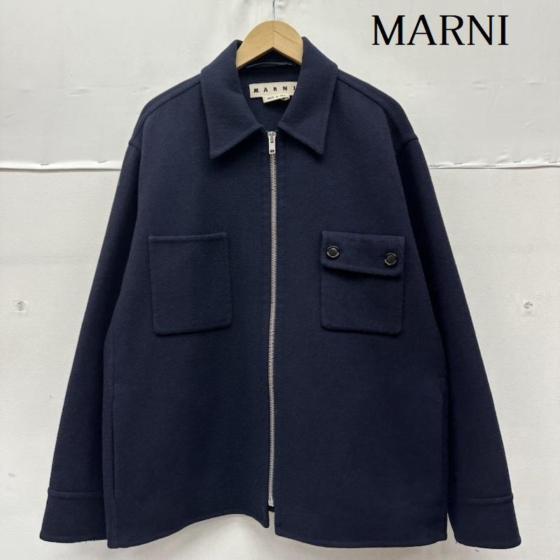 マルニ MARNI ジャケット、上着 ジャンパー、ブルゾン 20AW ウール ダブルフェイス ジップアップ ジャケット JUMU0002A0 44 紺 / ネイビー / navy メンズ USED 古着 中古 50157975