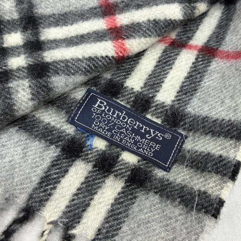 バーバリーズ BURBERRYS マフラー マフラー イングランド製 カシミヤ チェック フリンジ マフラー - チェック レディース USED 古着 中古 50157986