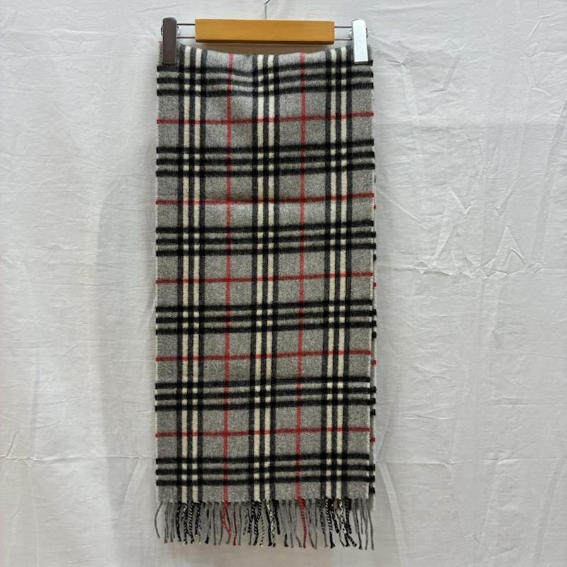 バーバリーズ BURBERRYS マフラー マフラー イングランド製 カシミヤ チェック フリンジ マフラー - チェック レディース USED 古着 中古 50157986