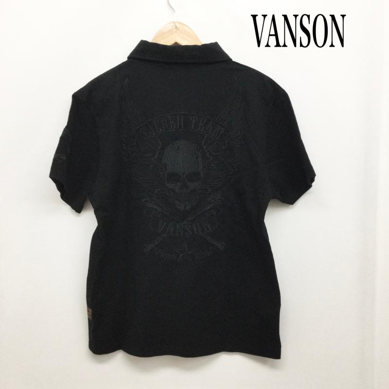 ヴァンソン VANSON ポロシャツ 半袖 vanson ポロシャツ SACRED TEAM L 刺繍 黒 / ブラック / black メンズ USED 古着 中古 50157989
