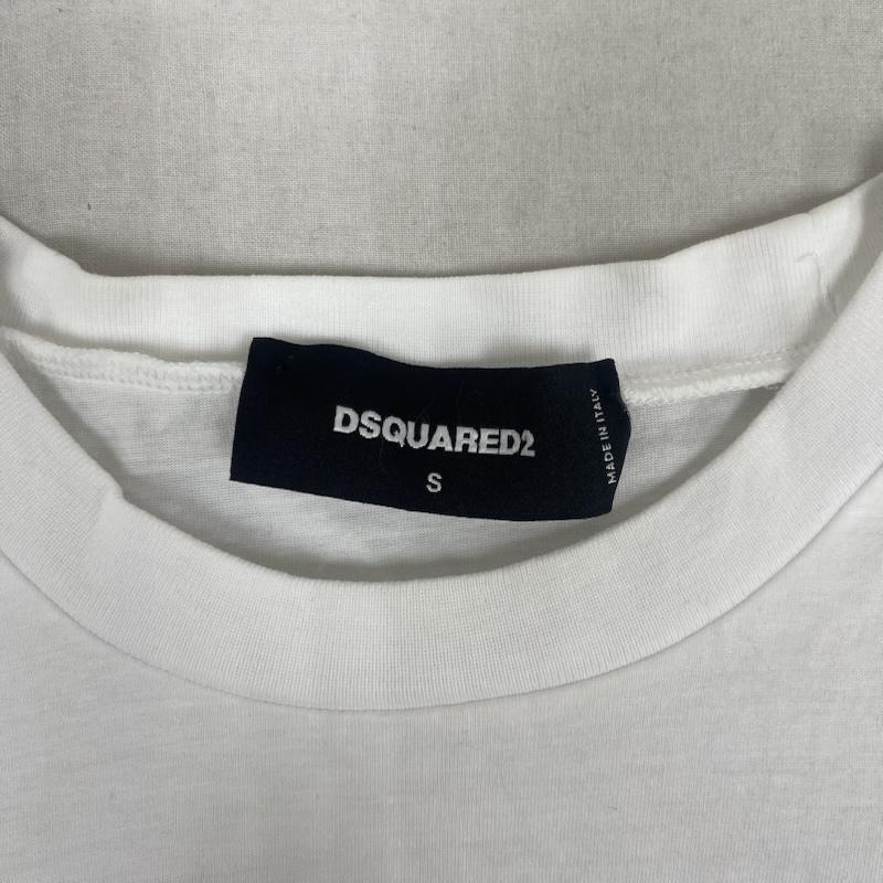 ディースクエアード DSQUARED2 Tシャツ 半袖 イタリア製 DSQ2 ロゴ プリント クルーネック Tシャツ S 白 / ホワイト / white メンズ USED 古着 中古 50157998