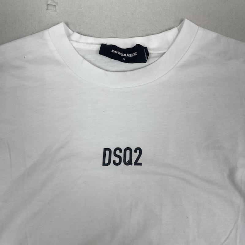 ディースクエアード DSQUARED2 Tシャツ 半袖 イタリア製 DSQ2 ロゴ プリント クルーネック Tシャツ S 白 / ホワイト / white メンズ USED 古着 中古 50157998