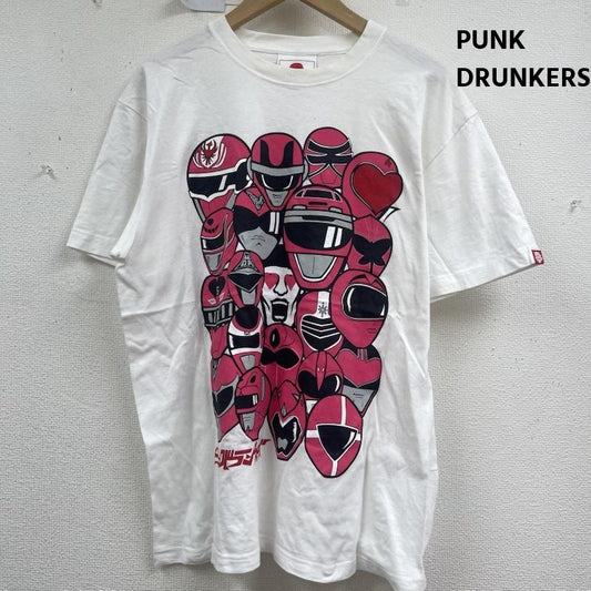 パンクドランカーズ PUNK DRUNKERS Tシャツ 半袖 スーパー戦隊 コラボ ピンク大集合TEE プリント Tシャツ L 白 / ホワイト / white メンズ USED 古着 中古 50157999
