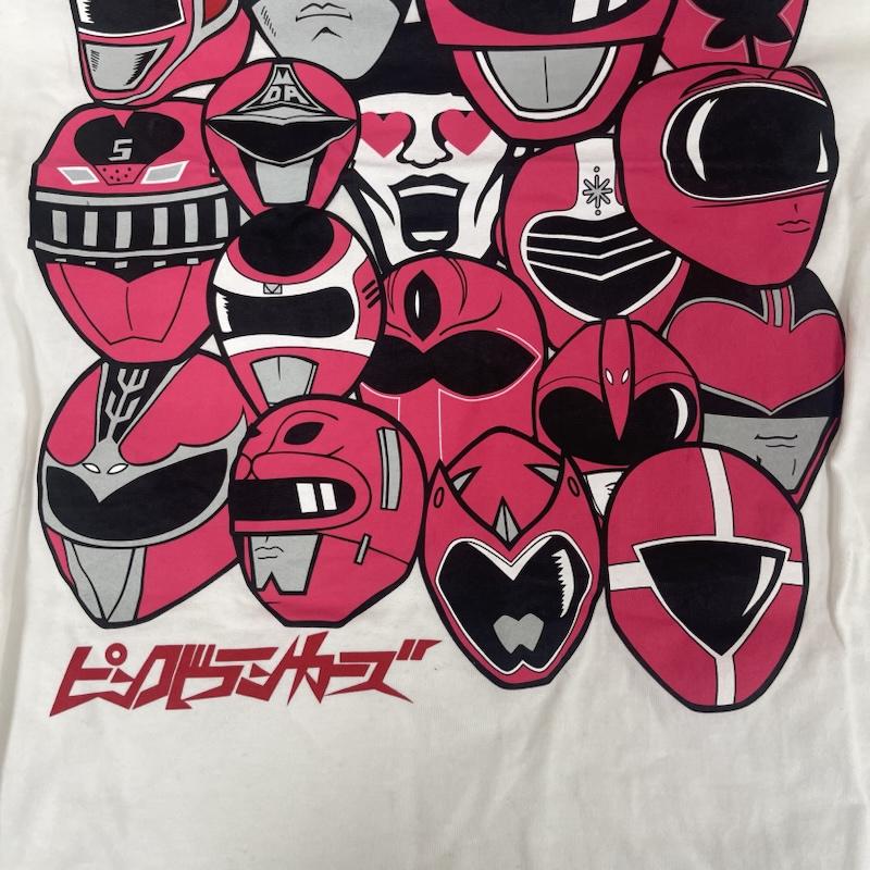 パンクドランカーズ PUNK DRUNKERS Tシャツ 半袖 スーパー戦隊 コラボ ピンク大集合TEE プリント Tシャツ L 白 / ホワイト / white メンズ USED 古着 中古 50157999