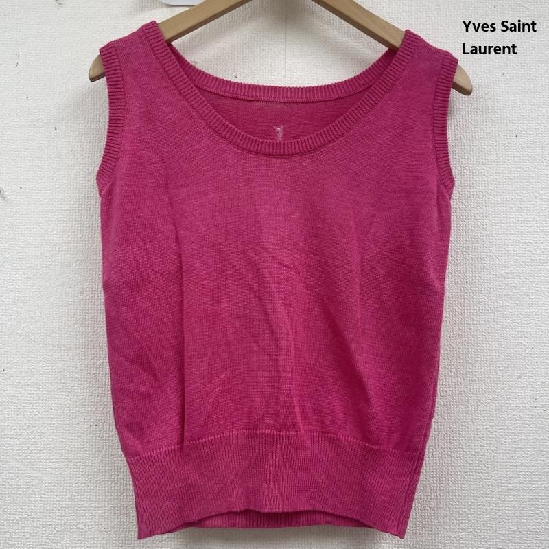 イヴサンローラン Yves Saint Laurent タンクトップ タンクトップ 麻 ノースリーブ 短丈 トップス sk91-338 桃 / ピンク / pink レディース USED 古着 中古 50158010