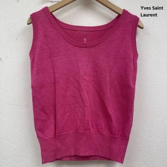 イヴサンローラン Yves Saint Laurent タンクトップ タンクトップ 麻 ノースリーブ 短丈 トップス sk91-338 桃 / ピンク / pink レディース USED 古着 中古 50158010