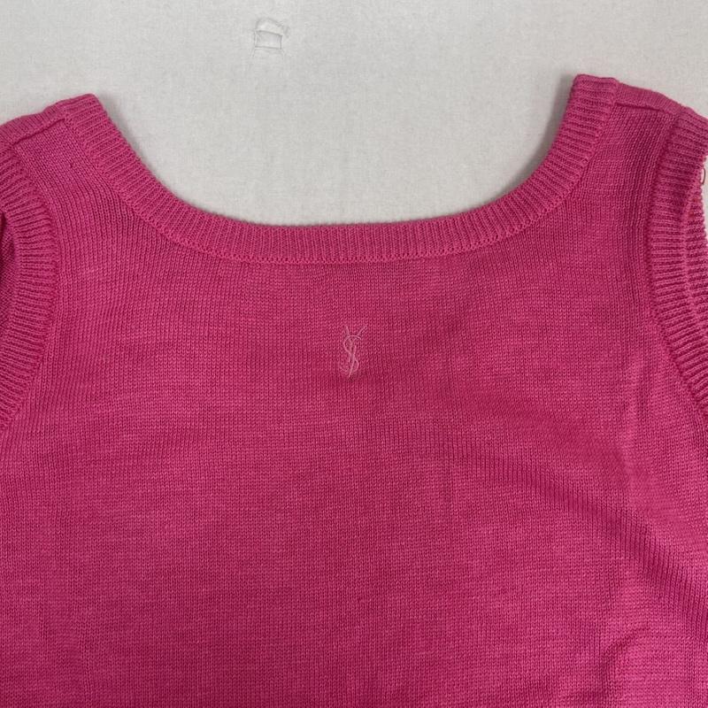 イヴサンローラン Yves Saint Laurent タンクトップ タンクトップ 麻 ノースリーブ 短丈 トップス sk91-338 桃 / ピンク / pink レディース USED 古着 中古 50158010