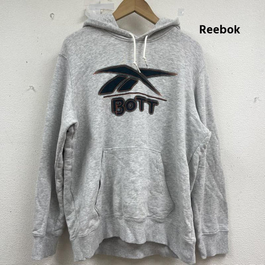 リーボック Reebok パーカー 長袖 BoTT コラボ ロゴ 刺繍 プルオーバー フーディー 灰 / グレー / gray メンズ USED 古着 中古 50158011