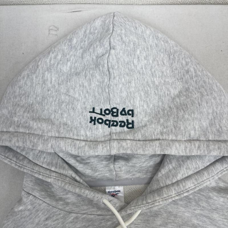 リーボック Reebok パーカー 長袖 BoTT コラボ ロゴ 刺繍 プルオーバー フーディー 灰 / グレー / gray メンズ USED 古着 中古 50158011