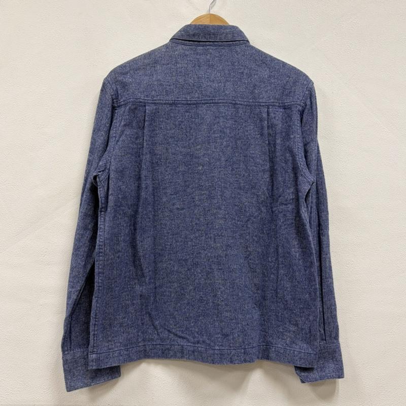 ダブルタップス WTAPS シャツ、ブラウス 長袖 長袖 ワークシャツ コットン リネン ヘリンボーン ダークブルー S ロゴ、文字 X 刺繍 メンズ USED 古着 中古 50158012