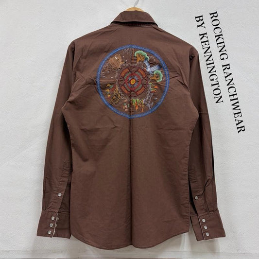 ヴィンテージ VINTAGE シャツ、ブラウス 長袖 70s 80s ヴィンテージ ウエスタン 長袖 シャツ 刺繍 Rocking Ranchwear S 総柄 茶 / ブラウン / brown X マルチカラー / マルチカラー / multicolor メンズ USED 古着 中古 50158014