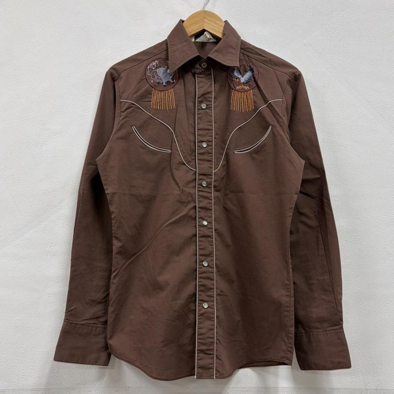 ヴィンテージ VINTAGE シャツ、ブラウス 長袖 70s 80s ヴィンテージ ウエスタン 長袖 シャツ 刺繍 Rocking Ranchwear S 総柄 茶 / ブラウン / brown X マルチカラー / マルチカラー / multicolor メンズ USED 古着 中古 50158014