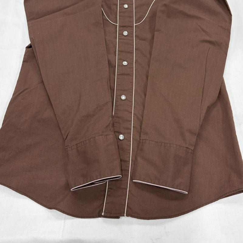ヴィンテージ VINTAGE シャツ、ブラウス 長袖 70s 80s ヴィンテージ ウエスタン 長袖 シャツ 刺繍 Rocking Ranchwear S 総柄 茶 / ブラウン / brown X マルチカラー / マルチカラー / multicolor メンズ USED 古着 中古 50158014
