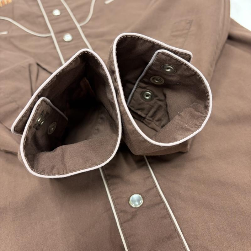ヴィンテージ VINTAGE シャツ、ブラウス 長袖 70s 80s ヴィンテージ ウエスタン 長袖 シャツ 刺繍 Rocking Ranchwear S 総柄 茶 / ブラウン / brown X マルチカラー / マルチカラー / multicolor メンズ USED 古着 中古 50158014