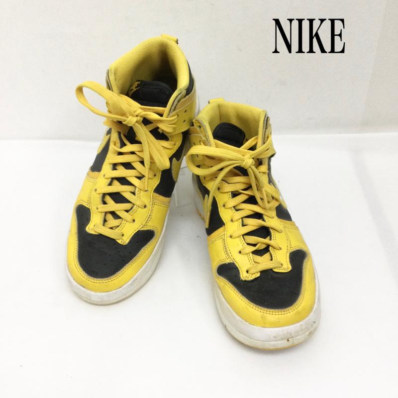 ナイキ NIKE スニーカー スニーカー ナイキ ハイカットスニーカー ダンク ハイ アップ DH3718-001 レディース 25.0cm 黄 / イエロー / yellow X 黒 / ブラック / black レディース USED 古着 中古 50158028