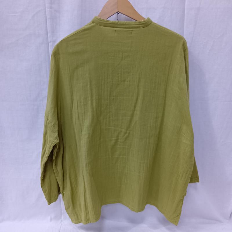 古着 USED シャツ、ブラウス 長袖 sisam ダブルガーゼ ボタンデザイン 長袖カットソー green - 無地 黄緑 / イエローグリーン / レディース USED 古着 中古 50158036