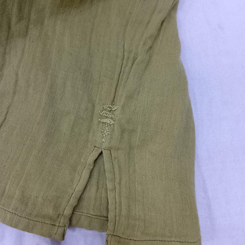 古着 USED シャツ、ブラウス 長袖 sisam ダブルガーゼ ボタンデザイン 長袖カットソー green - 無地 黄緑 / イエローグリーン / レディース USED 古着 中古 50158036