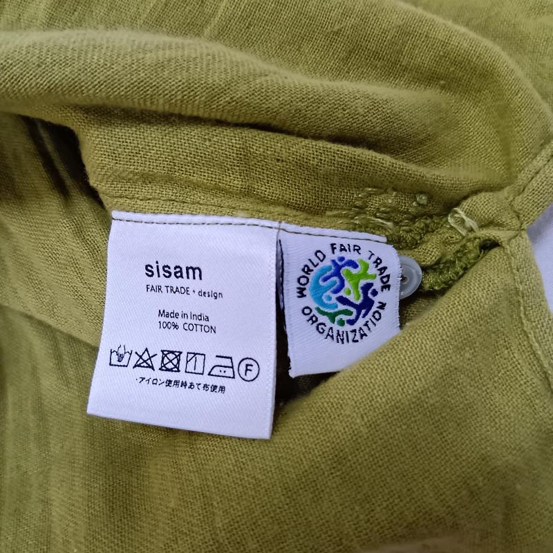古着 USED シャツ、ブラウス 長袖 sisam ダブルガーゼ ボタンデザイン 長袖カットソー green - 無地 黄緑 / イエローグリーン / レディース USED 古着 中古 50158036